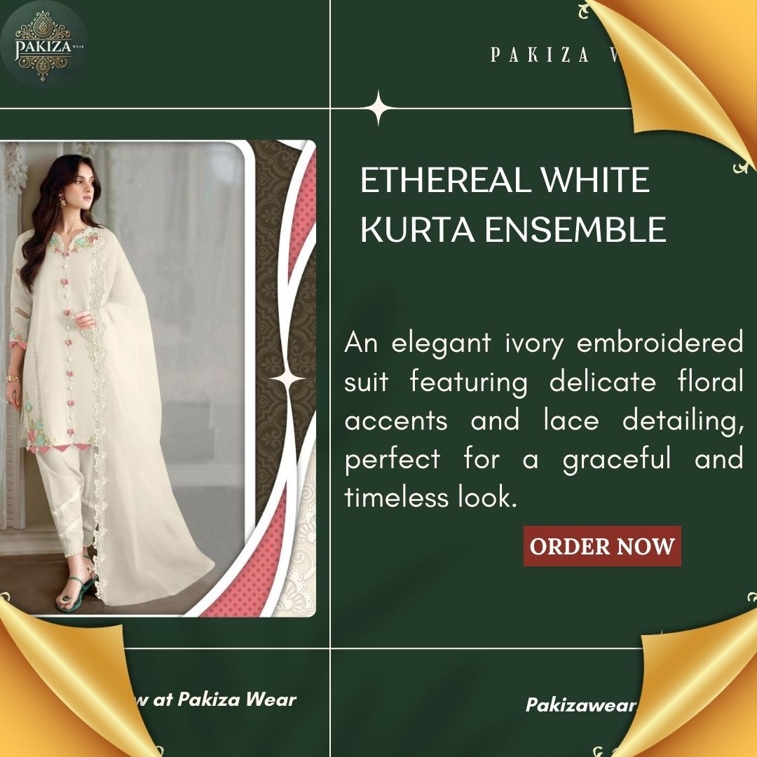 ✨ Ethereal White Kurta Ensemble ✨