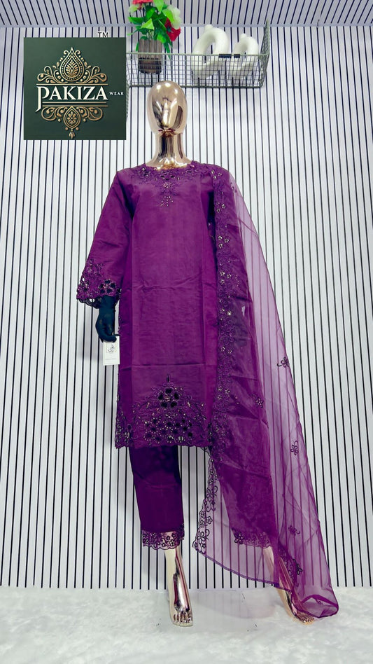 Royal Plum Embroidered Suit